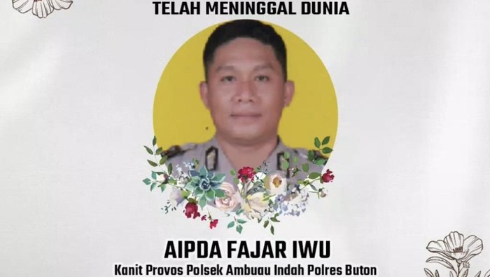Kanit Provos Polsek Ambuau, Aipda Fajar Iwu tewas ditikam OTK di Buton.