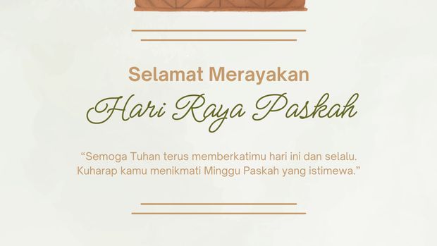 Poster Ucapan Hari Raya Paskah Hijau Minimalis