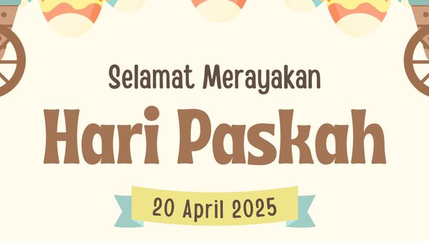 Poster Ucapan Selamat Hari Paskah Kuning Krem