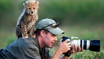 Seekor cheetah yang ingin tahu oleh Stu Porter. Foto: Boredpanda