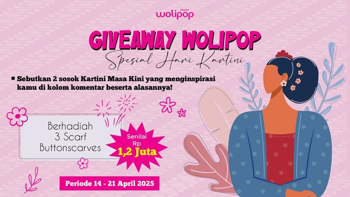Giveaway Wolipop Spesial Hari Kartini berhadiah 3 Scarf Buttonscarves
