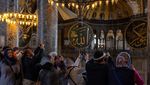 Kubah Masjid Hagia Sophia Turki Siap Direstorasi