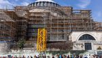 Kubah Masjid Hagia Sophia Turki Siap Direstorasi