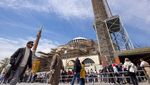 Kubah Masjid Hagia Sophia Turki Siap Direstorasi