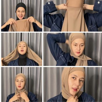 Tutorial hijab pashmina instan ala Paula Verhoeven