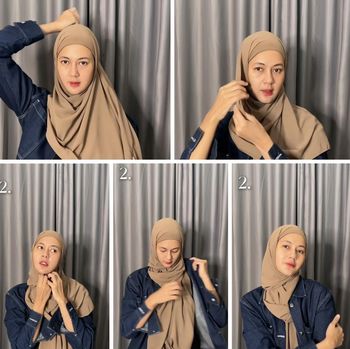 Tutorial hijab pashmina instan ala Paula Verhoeven