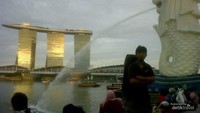 Patung Merlion Singapura yang ikonik