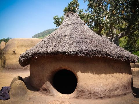Traditional Tammari people village of Tamberma at Koutammakou, the Land of the Batammariba in Kara region, Togo