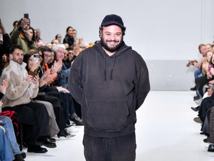PARIS, FRANCE - SEPTEMBER 29: Fashion designer Duran Lantink walks the runway during the Duran Lantink Ready to Wear Spring/Summer 2025 fashion show as part of the Paris Fashion Week on September 29, 2024 in Paris, France. (Photo by SAVIKO/Gamma-Rapho via Getty Images)