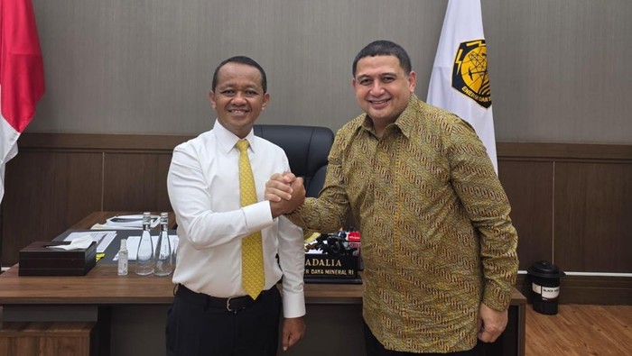 Ketum Golkar Bahlil Lahadalia dan Ketua Golkar Makassar Munafri Arifuddin alias Appi.