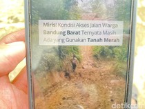 Viral Jalan di Pelosok Bandung Barat Masih Beralas Tanah Merah