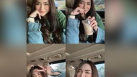 Pose selfie yang satu ini langsung menyita perhatian. Ia juga memperlihatkan posenya saat menikmati es kopi favoritnya. Foto: Instagram @nathalieholscher