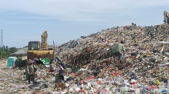Pemulung di TPA Temesi, Gianyar. (Leona Wirawan/detikBali)