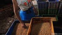 Mereka harus memilih memperkecil ukuran tahu atau menaikkan harga tahu saat ini harga kacang kedelai mencapai Rp 9.800 per kilogram.