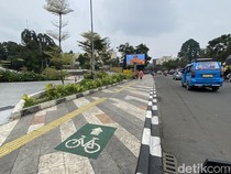 Video: Jalur Sepeda di Jalan Margonda Depok Ada di Atas Trotoar