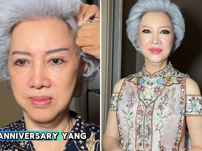 Makeup artist ini mengunggah transformasi riasan makeup wanita usia 75 tahun, hasilnya bikin pangling. Unggahan tersebut langsung viral di media sosial