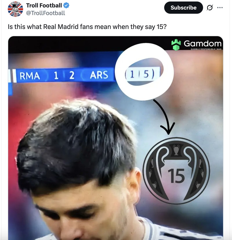 Meme Real Madrid Arsenal