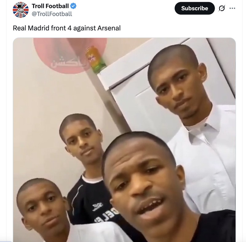 Meme Real Madrid Arsenal