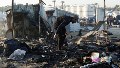 Penampakan Tenda-tenda Pengungsi Palestina Hancur Diserang Israel