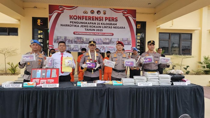 Polisi bongkar peredaran 25 Kg Kokain di Aceh-Sumut. (Foto: Polres Langsa).
