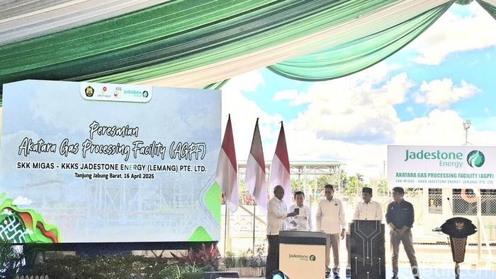 Proyek Pengolahan Gas Jadestone di Jambi saat diresmikan.
