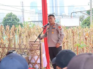 Sukseskan Ketahanan Pangan, Kapolda Metro Panen Jagung di Tanah Abang