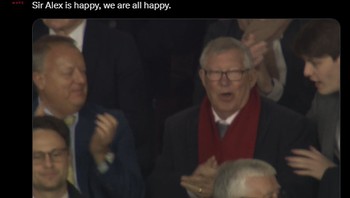 Tuh Sir Alexander Chapman Alex Ferguson ikut senang kan. Foto: (X.com).