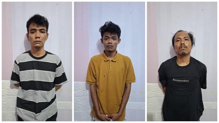 Tampang tiga pria di Lampung yang ditangkap polisi karena mengedarkan sabu