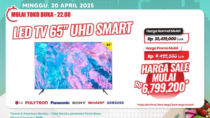 Beli TV LED di Transmart Full Day Sale Hemat hingga Rp 3 Jutaan