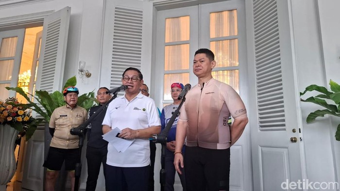 Gubernur Jakarta Pramono Anung usai mengikuti Silarurahride (Brigitta Belia/detikcom)