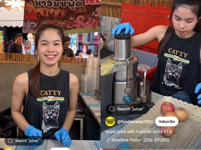 penjual jus cantik di Thailand