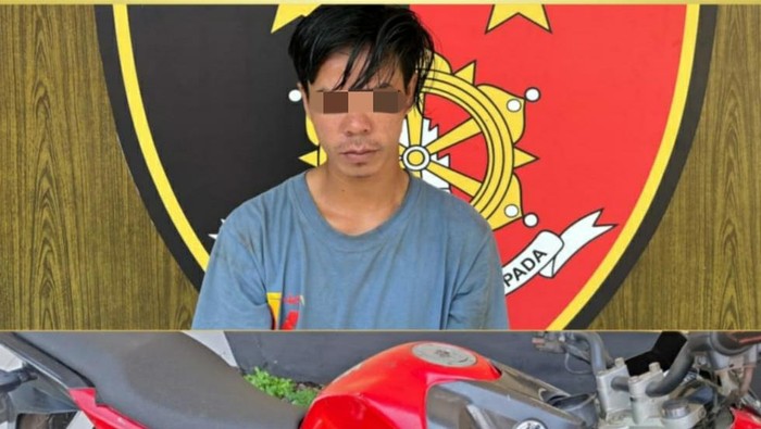 Tampang pencuri motor mahasiswa di Ogan Ilir saat ditangkap polisi