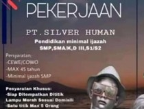 Heboh Pamflet Lowongan Kerja Manusia Silver, Syaratnya Ijazah SMP