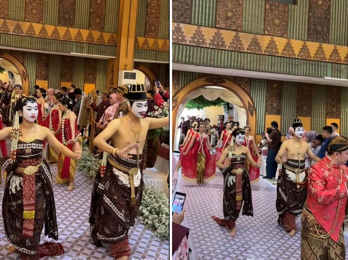 Acara pernikahan pasangan dokter Atta dan Imam Putri, viral di TikTok karena melestarikan budaya tradisi tarian cucuk lampah