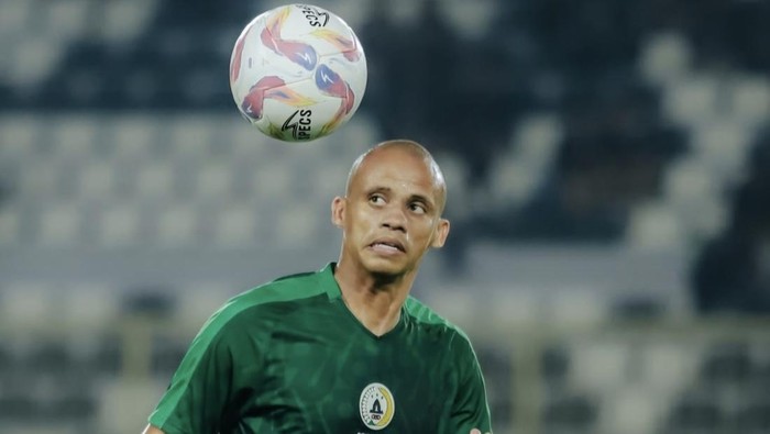 Bek PSS Sleman, Cleberson di Stadion Maguwoharjo, Sleman, Kamis (17/4/2025).