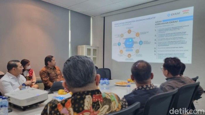 Menekraf Teuku Riefky dalam audiensi, Senin (21/4/2025). (Gibran Maulana/detikcom).