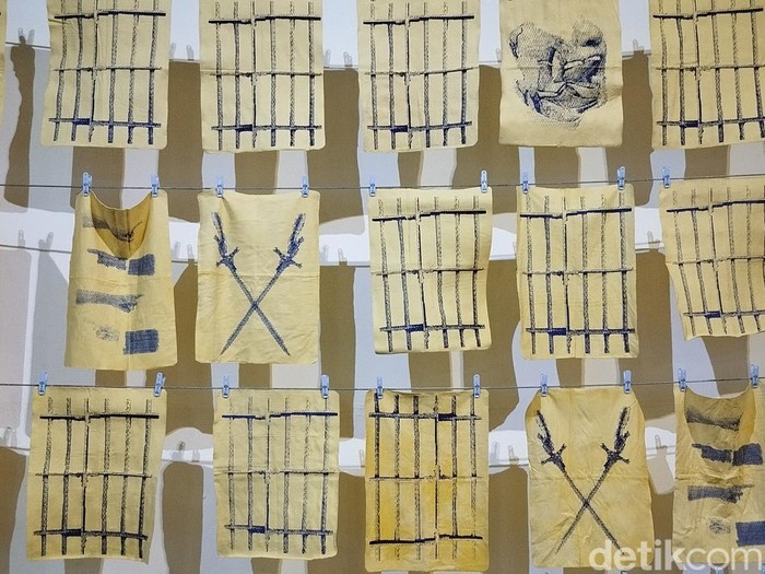 Pameran Seni Marka/ Matriks digelar di Komunitas Salihara, Jakarta Selatan, pada Sabtu (19/4/2025).