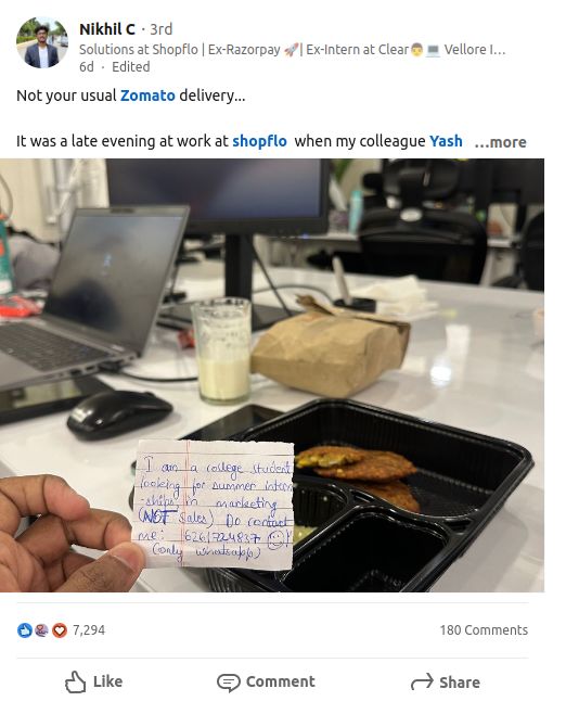Pembeli Tersentuh Dapat Surat dari Pengantar Makanannya, Begini Pesannya