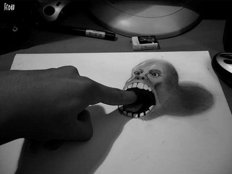 Terpukau Luksian 3 Dimensi Cuma Pakai Pensil, Keren Tapi Menyeramkan