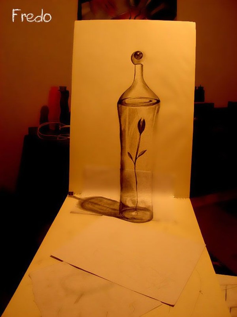 Terpukau Luksian 3 Dimensi Cuma Pakai Pensil, Keren Tapi Menyeramkan