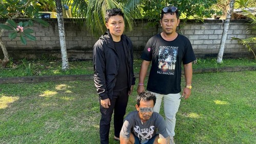 Warga Desa Sakti, Kecamatan Nusa Penida, Klungkung, berinisial IMP, ditangkap polisi karena menggasak uang Rp 20 juta di salah satu warung di desanya. (Dok. Polsek Nusa Penida)