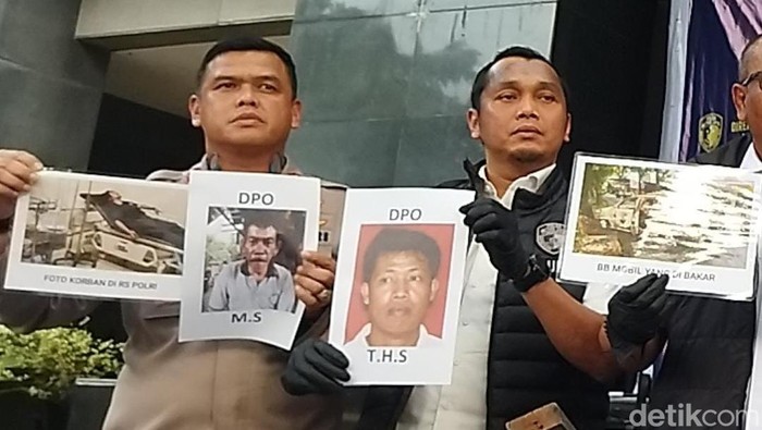 4 DPO kasus pembakaran mobil polisi di Depok. (Kurniawan/detikcom)