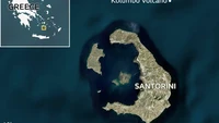 Sebuah letusan besar pada masa lampau menciptakan pulau Yunani yang indah ini, meninggalkan kawah yang luas dan pinggirannya yang berbentuk seperti sepatu kuda.