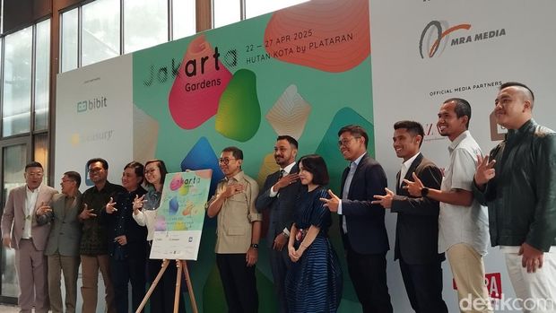 Pembukaan Art Jakarta Gardens 2025 di Hutan Kota by Plataran, Jakarta Pusat.