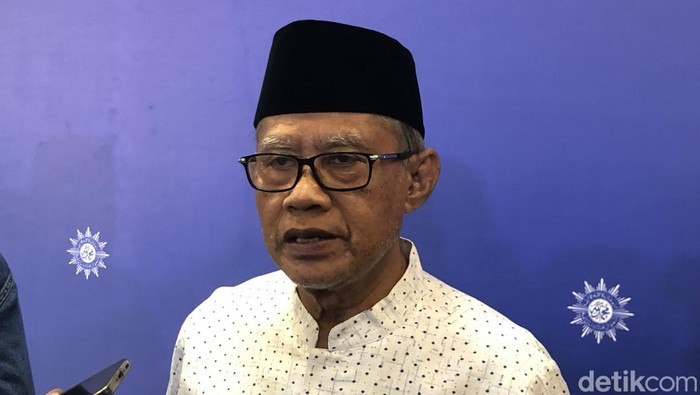 Ketum PP Muhammadiyah Haedar Nashir di kantor PP Muhammdiyah, Selasa (22/4/2025).
