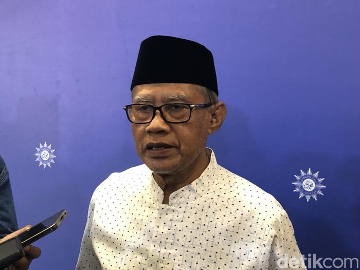 Ketum PP Muhammadiyah Haedar Nashir di kantor PP Muhammdiyah, Selasa (22/4/2025).