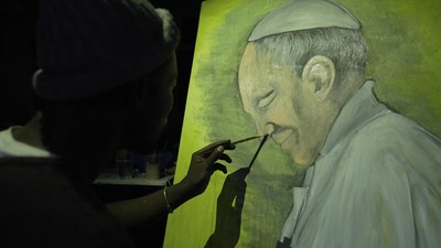 Seniman Kenya Lukis Paus Fransiskus sebagai Bentuk Penghormatan