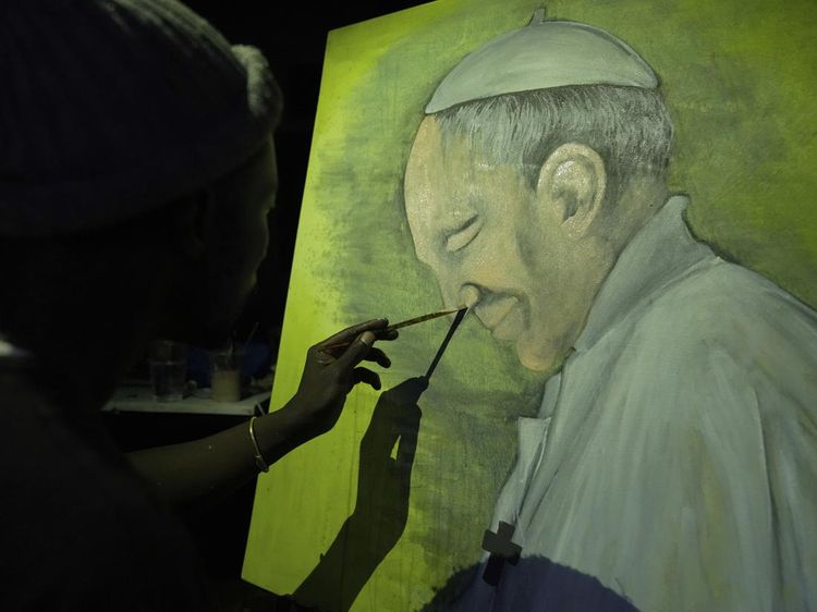 Seniman Kenya Lukis Paus Fransiskus sebagai Bentuk Penghormatan