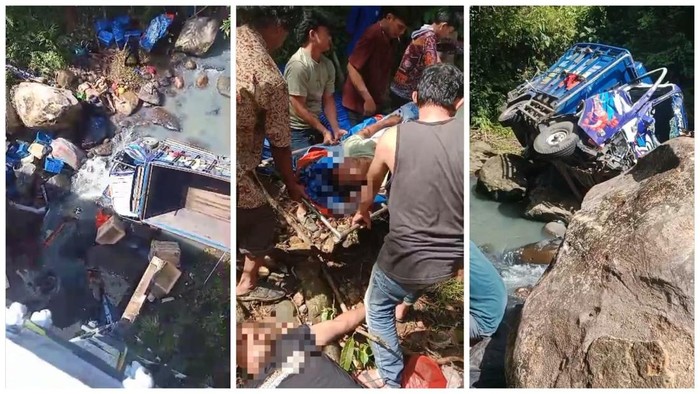 Tangkap layar video kecelakaan di Pesisir Barat Lampung.