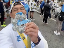 Ibnu Jamil Finish Boston Marathon, Dapat Six Stars Medal WMM Setelah 10 Tahun